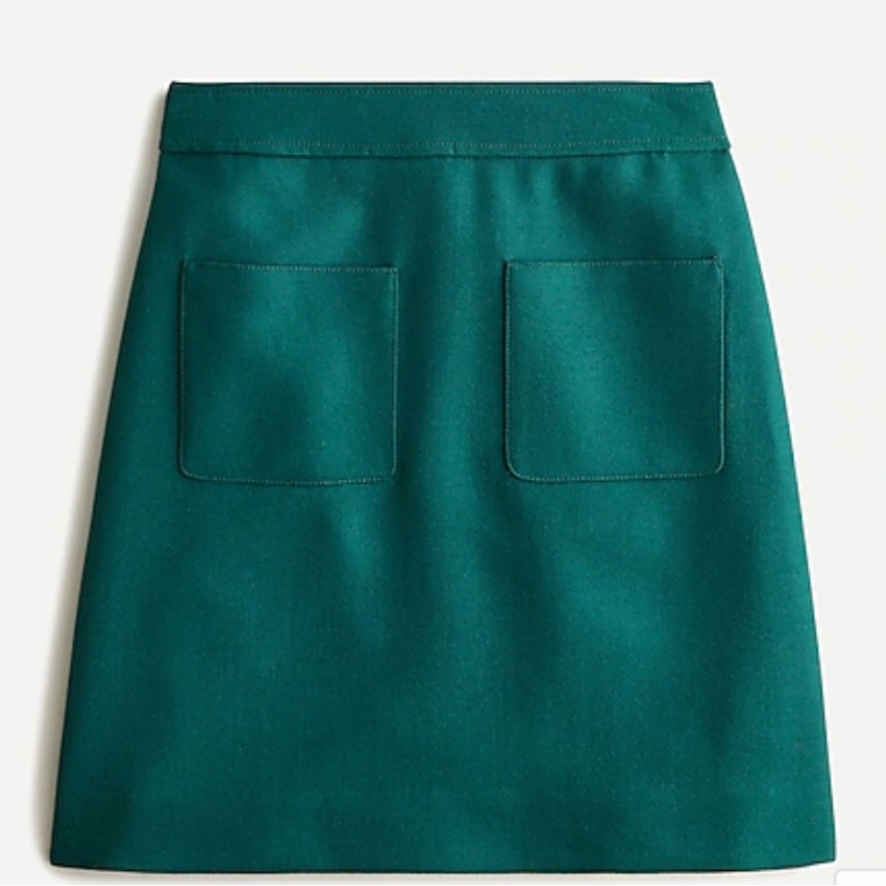 J.Crew Patch pocket mini skirt in double-serge wool, nwt